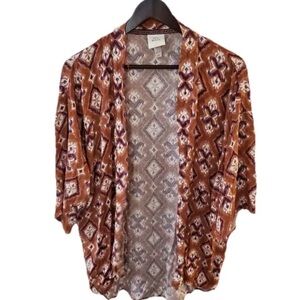 Knox Rose Cognac Paisley Duster Kimono XS-Small